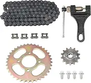 Relibupdater 420 Rear Sprocket 37 Tooth,96L Chain,Front Sprocket 14T Kit for The ATV 70 90 110 125CC Quad Bike Motorcycle