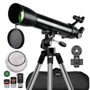 [EU Direct] ESSLNB ES2020 700X90mm Astronomical Refractor 35X-210X Magnification Refractor Telescope W/ High Tripod for