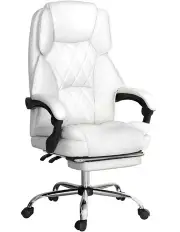 [Artiss] Flexi Leather Office Chair in White