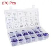 270pcs 18 Size Purple Rubber O-Ring Sealing Gasket Washer Seal Assortment Set