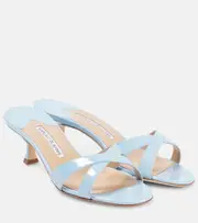 [Manolo Blahnik] Manolo Blahnik Callamu 50 patent leather sandals AU 6 blue