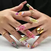 Spring Press-On Nails, 3D Flowers & Butterfly, Animal Print, Birthday Gift