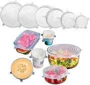 ALBAINTRAS Reusable Silicone Stretch Lids - 6 Pack - Dishwasher and Freezer Safe