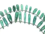 Natural Green Kyanite Faceted Beads Pear Gemstone Beads Size 28x6 MM To 16x7 MM