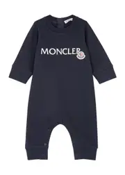 Moncler Kids Logo Stretch-cotton Babygrow - Navy - 9/12M (9 Months) 9/12M (9 months)