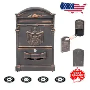 Durable Wall-Mounted Locking Mailbox with Dual Access - Standout Victorian Charm