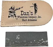 Genuine Arkansas Hard (Fine) Pocket Knife Sharpening Stone Whetstone 3 x 1 x 1/4 in Leather Pouch FAP-13A-L