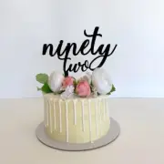 Acrylic Black 'ninety two' Birthday Cake Topper Birthday Decorations Supplies