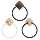 Wall Mounted Black Kitchen Bathroom Towel Holder Ring Shelf Self Adhesive