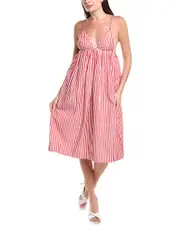 GANNI Stripe Midi Dress