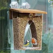 Beautiful Arch Window Wild Bird Feeder With Huge 4lbs Capacity & Ultra Strong Dual Suction Technolo Transparent