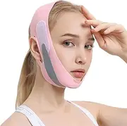 CATOR Reusable chin strap, V-shaped chin face tightening band, can be worn during the day at home or at night while sleeping, can be used at any time, pink