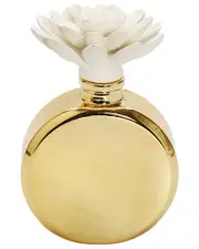 Vivience Gold Bottle Diffuser With White Flower, in Iris & Rosein Scent