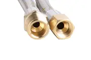 Bromic Stainless Steel Braided 10mm Gas Hose 3/8 SAE FF x 1/2 BSP M x 1200mm - 10HST1200