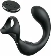 Anal Fantasy Elite Ass-Gasm Taint-alizer - Black USB Rechargeable Prostate Massage with Cock Ri