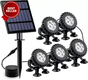 5 Heads Solar RGB Outdoor Pond & Pool Lights, Waterproof LED Spotlight