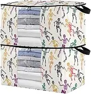 sanluoli 60L 2 Pack Under Bed Shoe Storage with Reinforced Handles, clear window Storage Closet
