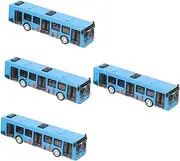 Vaguelly 4pcs Interactive Boys and Girls Bus Model Pull Back Car Toy for Boys Girls Birthday