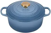 [Le Creuset] Signature Enameled Cast Iron Casserole 24cm Chambray Gld knob
