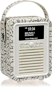 VQ Retro Mini DAB & DAB+ Digital Radio with FM, Bluetooth & Alarm Clock - Emma Bridgewater Black Toast