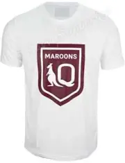 QLD Maroons 2021 State of Origin Ladies White Logo Tee S-XL BNWT