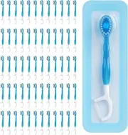 Convenient Disposable Mini Toothbrush with Floss and Tongue Scraper, 60 Count