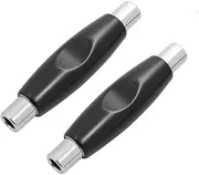 Justivana 2Pcs 6.35mm 1/4Inch Female to 6.35mm 1/4Inch Female Socket Mono Audio Coupler Adapter Straight Through Converter,Black