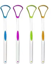 XIAOBAN Dual Uses Tongue Scraper Cleaners Reusable Oral Health Cleaning Brush Hygiene Toothbrush Care Fresh Breath Scraping Mouth