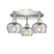 Innovations Lighting 516-3C-8-19 Fenton Flush Fenton 3 Light 19"W - Nickel