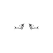 ANYCO Fashion Earrings 925 Sterling Silver Simple Glossy Gold Ocean Dolphin Stud for Women Cute Chic Party Piercing Jewelry