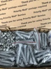 60- 3/8-16 x 2” Carriage Bolts & Nuts Hot Dip Galvanized 60 Pieces each