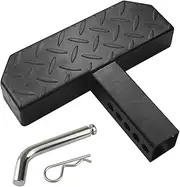 KAYCENTOP Universal Hitch Step Anti Slip Tow Bumper Step Guard Black Trailer Hitch Steps for Pickup Truck Car SUV with Pin Fits 2 Inch Receivers