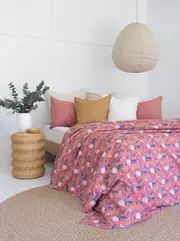 Kantha Quilt Indian Quilt Block Print Quilt Bedspread Bohemian Boho Cotton Throw Quilt Handmade Blanket Doona King Size 070