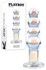 Playboy Jewels Beads 4.7" Glass Beaded Anal Plug