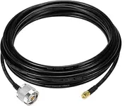 SUPERBAT SMA to N Cable 25ft, Low Loss N Male to SMA Male Weatherproof Cable RG8x Cable for 3G/4G/LTE/5G/WiFi/ADS-B Radio Antenna Router Modem or Lightning Arrester Use etc.
