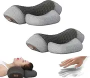 2025 New Fisiorest 3 in 1 Neck Massager Pillow, 3-in-1 Neck Pillow with Heat, Deep Tissue and Shoulder Massager with Heat and Traction (2-PCS Grey)