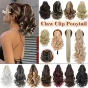 Real Thick Hair Claw on Ponytail Hair Extensions Clip In Natural As Human Curly