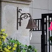 Heavy Duty Cast Iron Wall Bell, Garden Decoration Welcome Sign Chime Accessories Front Doorbell, Outdoor Iron Door Garden Porch, Vine Bell (Vine Bell)
