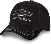 Chevy Truck Black/Silver Metallic Badge Logo Cap New Chevrolet Bowtie Hat