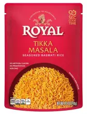 (4 Pack) Authentic Royal Ready To Heat Seasoned Basmati Rice, Tikka Masala, 240g