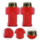 2 Pcs Electronic Candle Flameless Led Candles Memorial Lights for Graves
