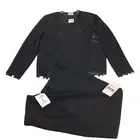 R&M Richards Women 10 Pant Suit 3 Piece Black Wedding Formal Cocktail Party