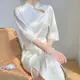 新中式國風高端女裝改良旗袍2022新款高級感氣質白色連衣裙子夏季