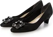 Riz raffinee(リズ ラフィーネ) Liz Rafine RRLF43284BLM220 Women's Pumps, Black Metallic, 8.7 inches (22.0 cm), Black Metallic, 22.0 cm
