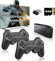 Upgraded Wireless Retro Handheld Game Stick with 20,000+ Built-in Revisited Classic Games, Video Retro Gaming Console, 4KHDMI Output and Classic Emulators Plug and Play, Dual 2.4 Wireless Controllers, Black (64 GB)