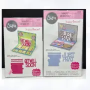 Sizzix Stephanie Barnard 3D DROP INS Pray Get Well Sentiments Framelits Dies