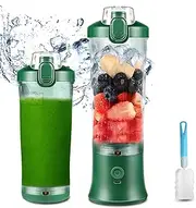 TOPESCT 600ml Portable Blender USB Rechargeable, Waterproof Personal Blender for Shakes and Smoothies, 270W Strong Cutting Power with 6pcs 3D Blades for Travel, Office & Sports (Blackish Green)