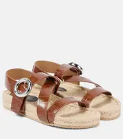 [Stella McCartney] Stella McCartney Gaia S-Wave leather espadrille sandals AU 4 brown