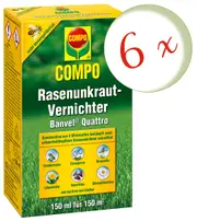 6 x COMPO lawn weed killer Banvel® Quattro, 150 ml