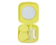 Pocket Plastic Mini Contact Lens Case Kit Outdoor Travel Holder Mirror Container - Green